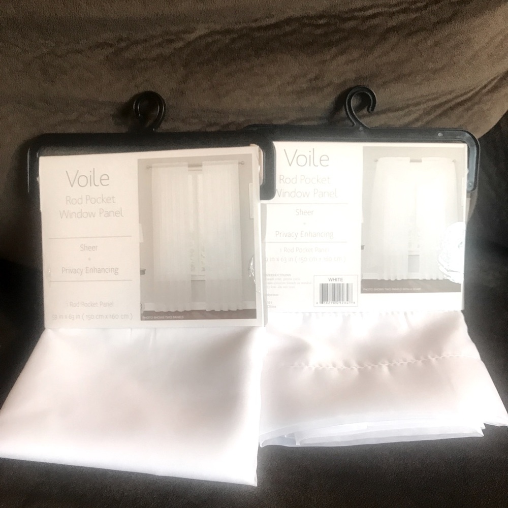 2pk. Voile Rod Pocket Window Panels 59”x 63” Sheer